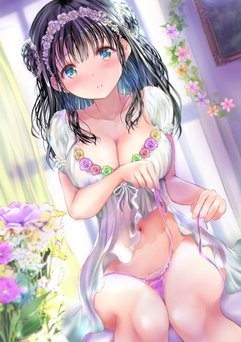 緒方てい Breast_Hold Cleavage Lingerie No-Bra 胖次 Panty_Pull 脱衣