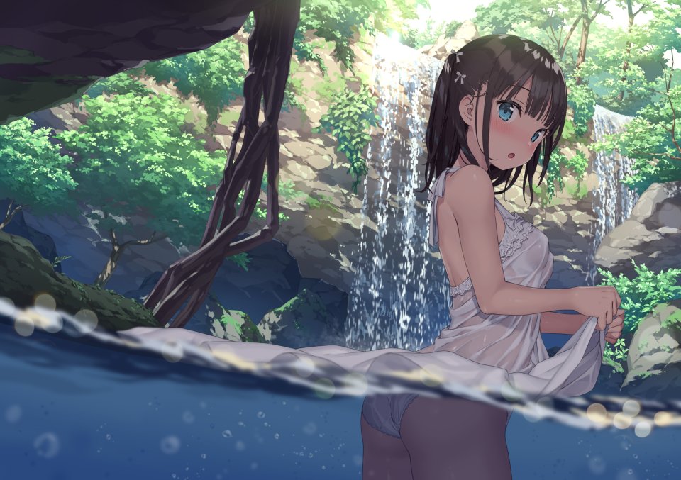 原创 Kantoku Single 脸红 视线正对 短发 Highres 開いた口