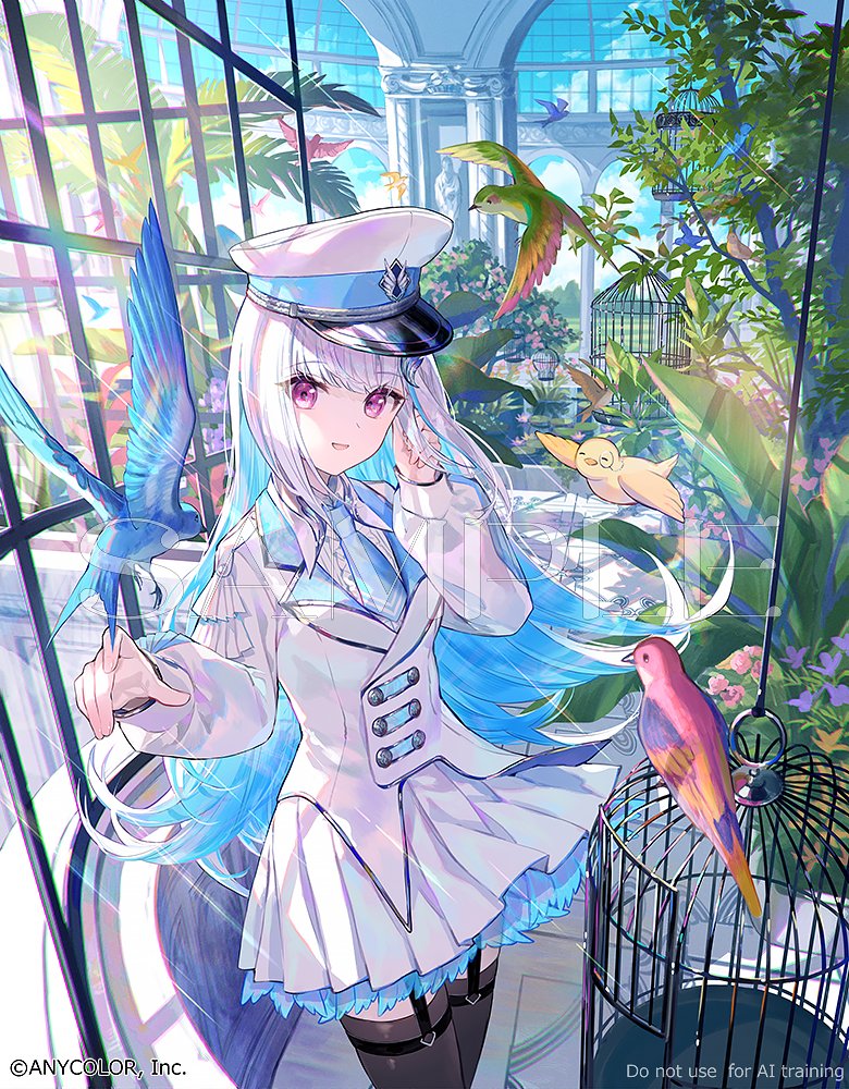 Lize_Helesta Nijisanji 藤ちょこ 动物 黑丝 青发 长发 长袖
