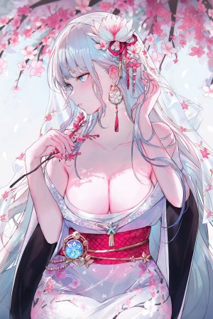 Qiandaiyiyu,原神,神里綾華,和服,No-Bra,衬衫,传统服装