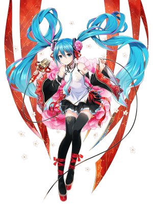初音ミク,VOCALOID,tattoo,黑絲