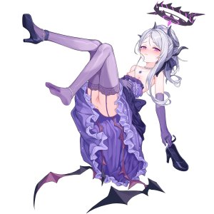 霧月ゆめ,蔚蓝档案,空崎日奈,萝莉,长发,長身像,前发,脸红,紫色眼,连衣裙,手套,丝袜,礼服,全身,single