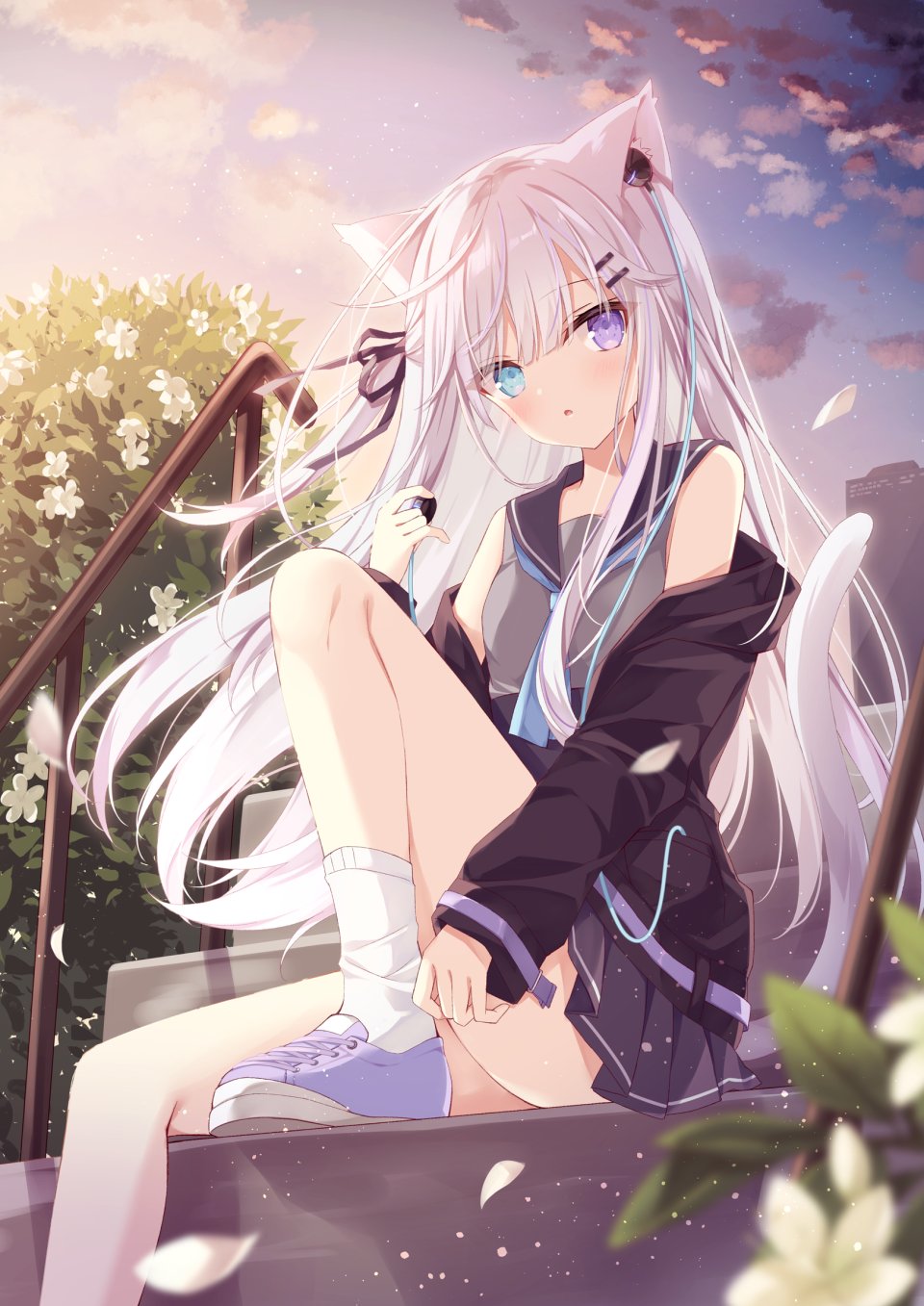 Hoshi 兽耳 猫耳 制服 掀裙