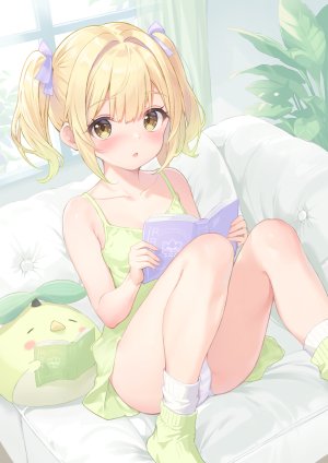 夕奈れぶん,连衣裙,萝莉,胖次,条纹胖次,掀裙