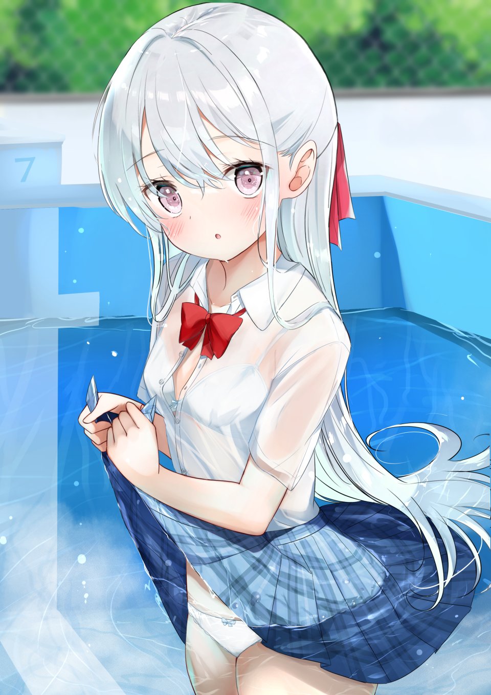 Hamaken. Bra 萝莉 胖次 看穿 制服 掀裙 湿身