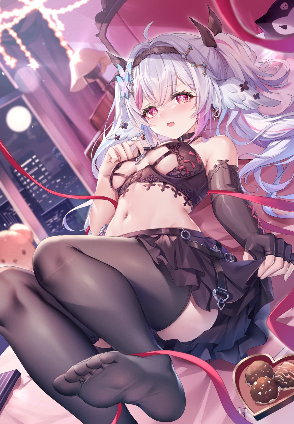 Kuromi 原创 Sanrio おねがいマイメロディ Guzangnanfeng 黑丝 Breasts 長手袋