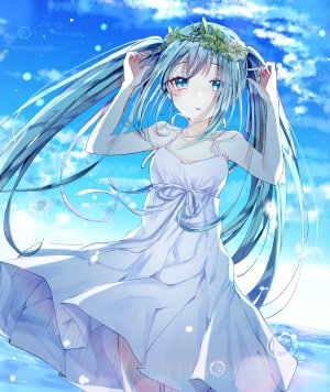 miyo,初音ミク,VOCALOID,连衣裙,夏装