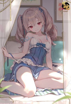 samayoi,xenia,雀魂,连衣裙,No-Bra,掀裙