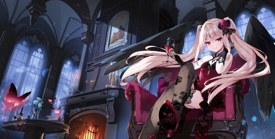 原创 宮瀬まひろ 露肩 金发 连衣裙 手套 Holding 长发