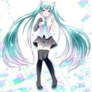 初音ミク,VOCALOID,山猫スズメ,前发,全身,绿色眼,长发,长袖,视线正对,迷你短裙,開いた口,衬衫,银发,短裙,single,黑丝,双马尾,白背景,絶対領域