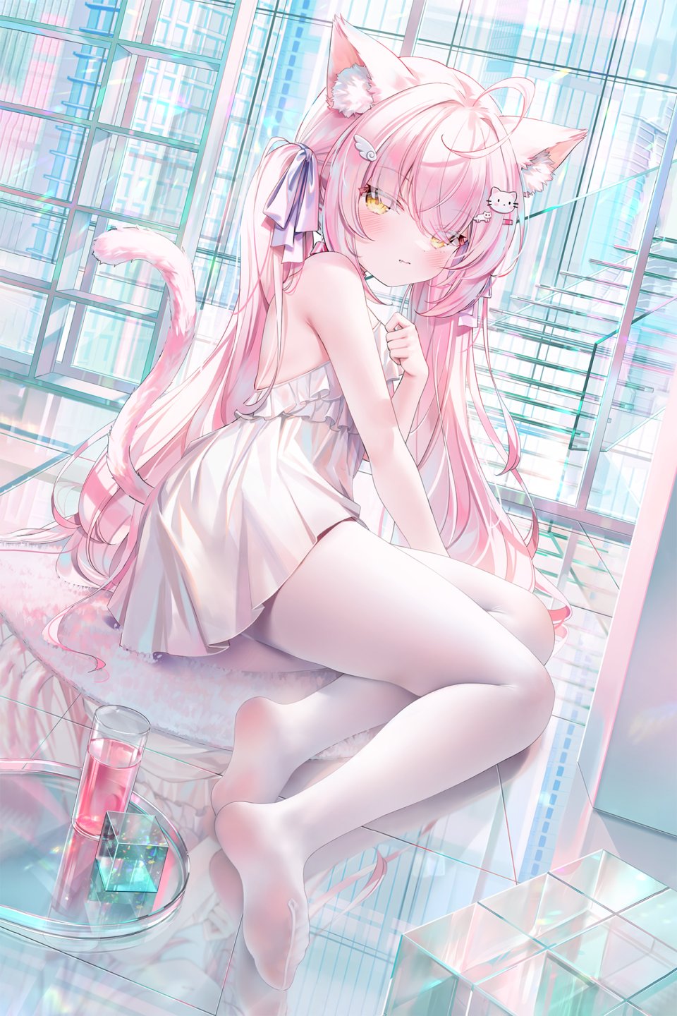 鬼針草 兽耳 连衣裙 猫耳 No-Bra 裤袜