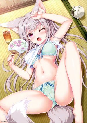 立羽,兽耳,bra,妖狐,胖次