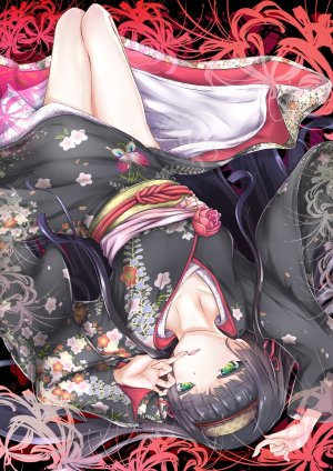 kirituka_yuuka,莲华,美少女万華鏡,美少女万华镜-理与迷宫的少女,和服,掀裙