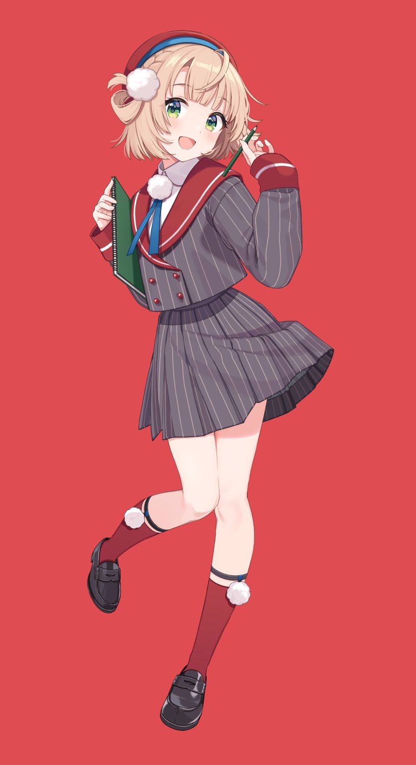 しぐれうい 时雨羽衣 独立虚拟YouTuber 呆毛 金发 全身 绿色眼 发饰