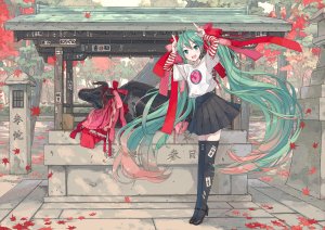 VOCALOID,初音ミク,ixima,single,视线正对,highres,前发,双马尾,全身,少女,黑丝