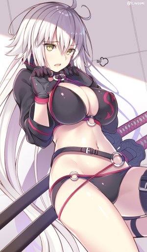 Fate/GrandOrder,Fate系列,希望つばめ,呆毛,手套,武士刀,剑,weapon,白发,黄色眼