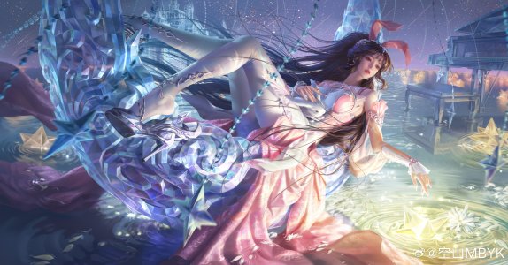 斗罗大陆,小舞,kong_shan_mbyk,single,视线正对,前发,highres,breasts,黑发,露肩,兽耳,全身,超长发,兔耳,兔女郎,少女,连衣裙,手套,动物,裤袜,头饰