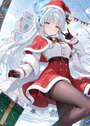 dasiu,早濑优香,黑崎小雪,生盐乃爱,蔚蓝档案,圣诞节,光晕,裤袜,掀裙