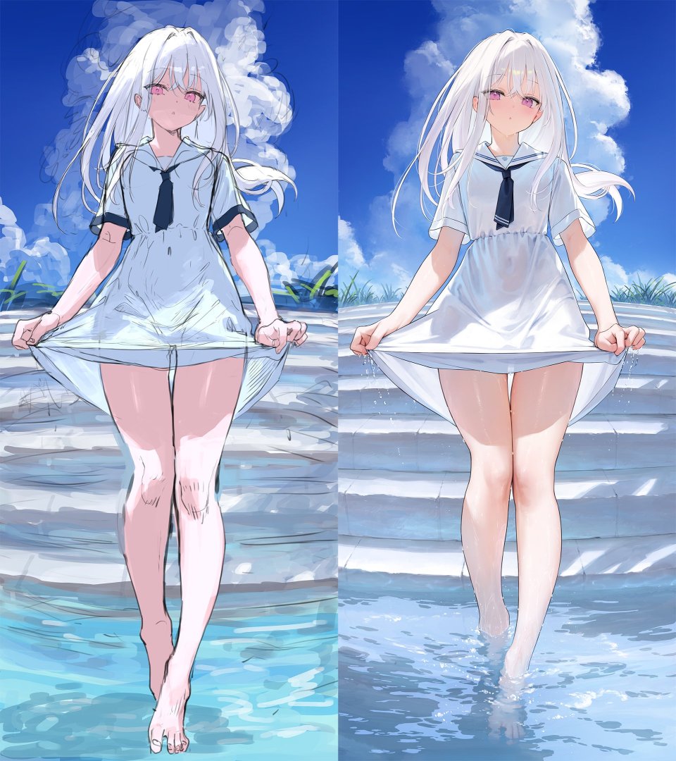 原创 Mignon 脸红 Breasts 连衣裙 长发 视线正对 露脐