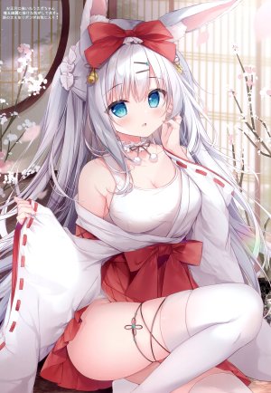 白木もち,兽耳,兔耳,garter,巫女,死库水,泳装,丝袜