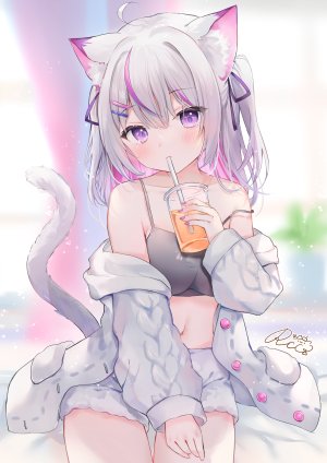 るかこ,nekoyama_mia,独立虚拟YouTuber,兽耳,bra,猫耳