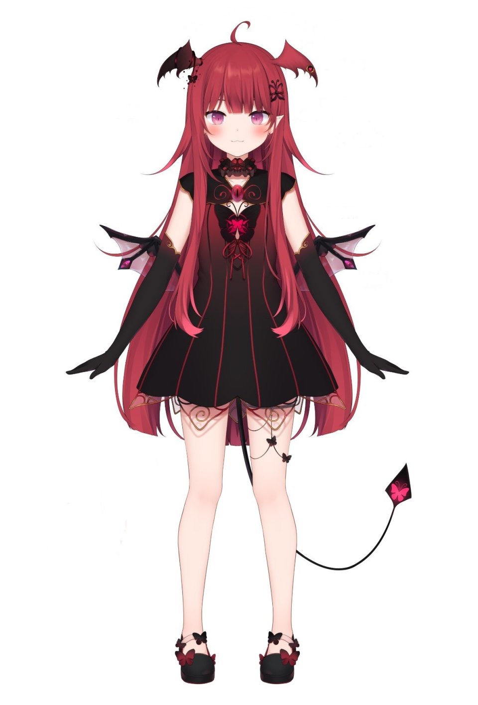 Araka_Luto Prism_Project 甘城なつき 呆毛 脸红 连衣裙 全身 手套