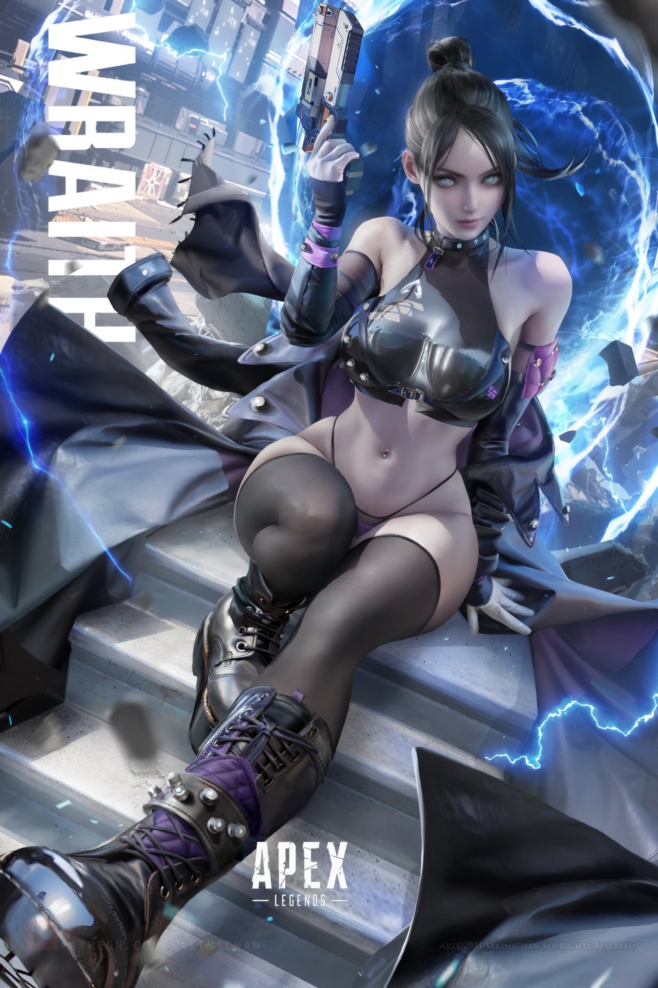 Apex_Legends レイス Sakimichan Single 長身像 视线正对 Highres Breasts