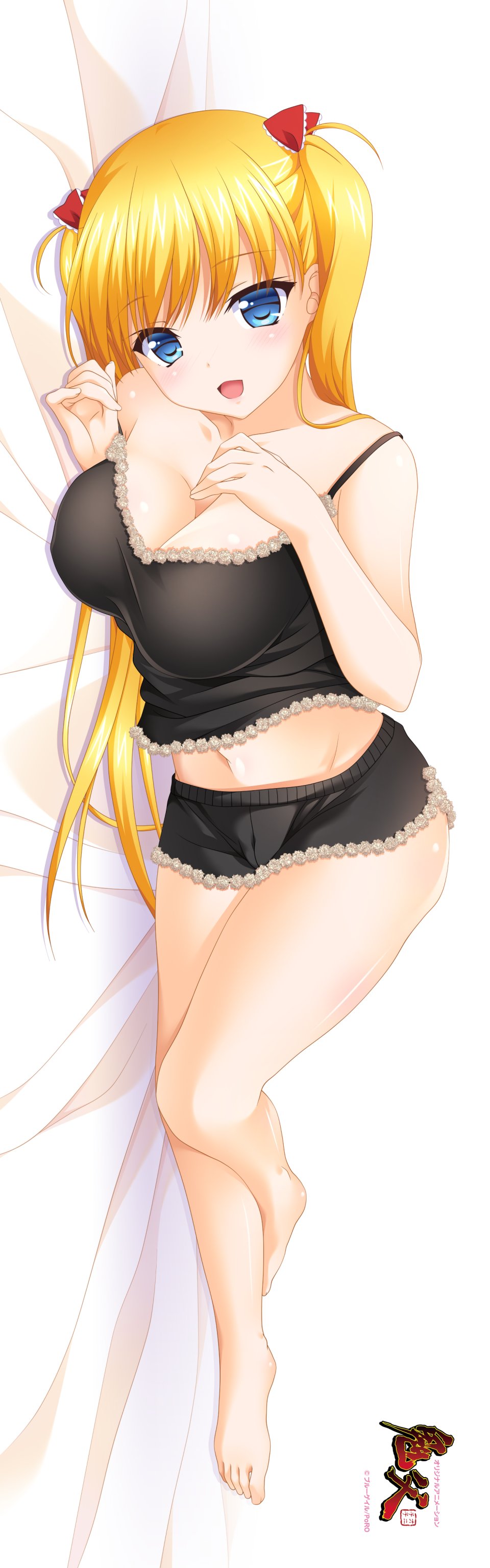 秋月愛莉 鬼父 きのはらひかる 金发 碧眼 脸红 Breasts Cleavage