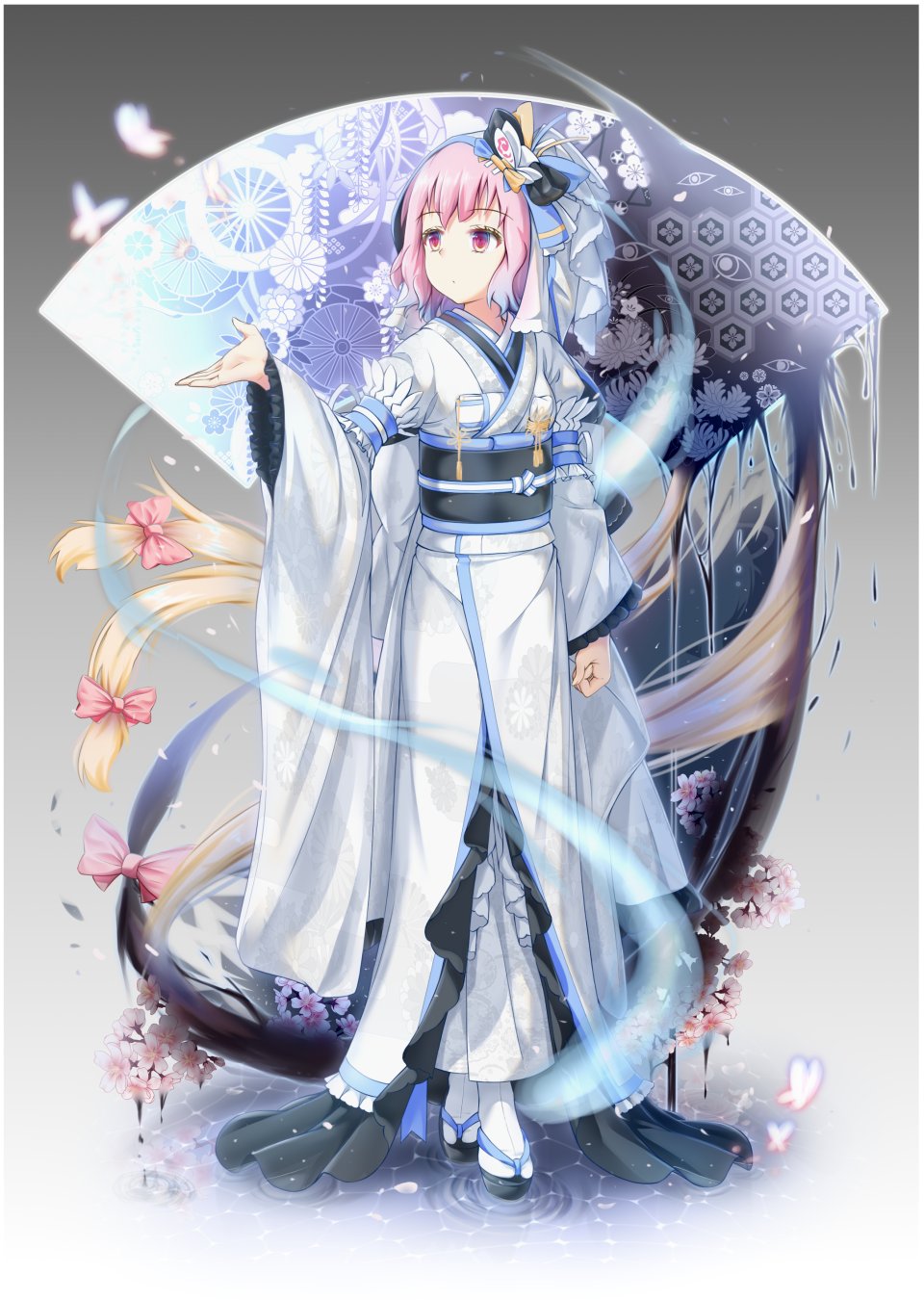 八雲紫 西行寺幽幽子 东方Project 前发 金发 青发 全身 和服