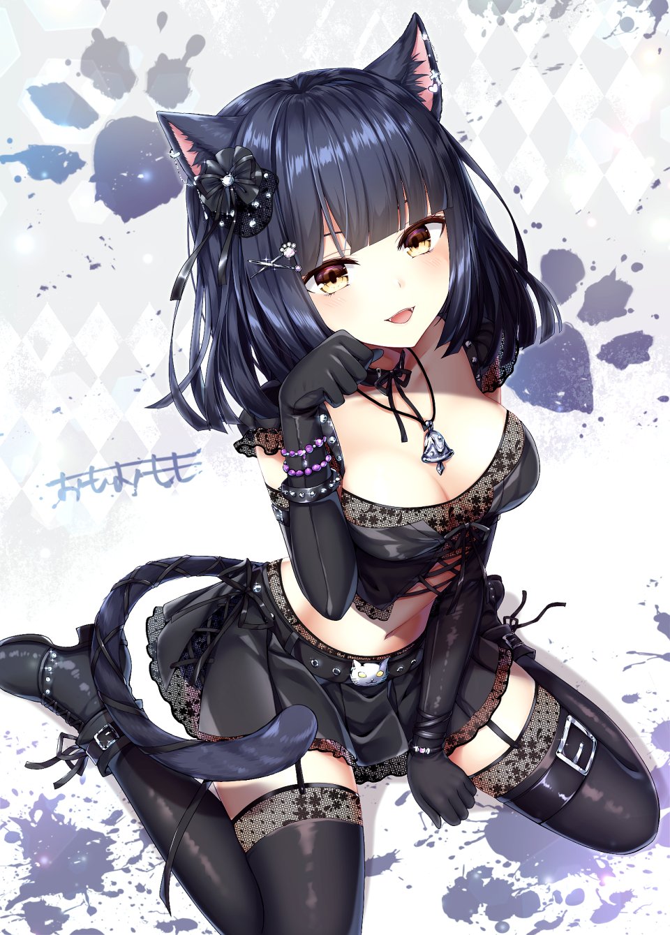 Omoomomo 兽耳 Cleavage 猫耳 Stockings 黑丝