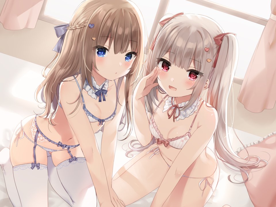 まふゆ 原创 碧眼 脸红 Bra 茶发 萝莉 长发