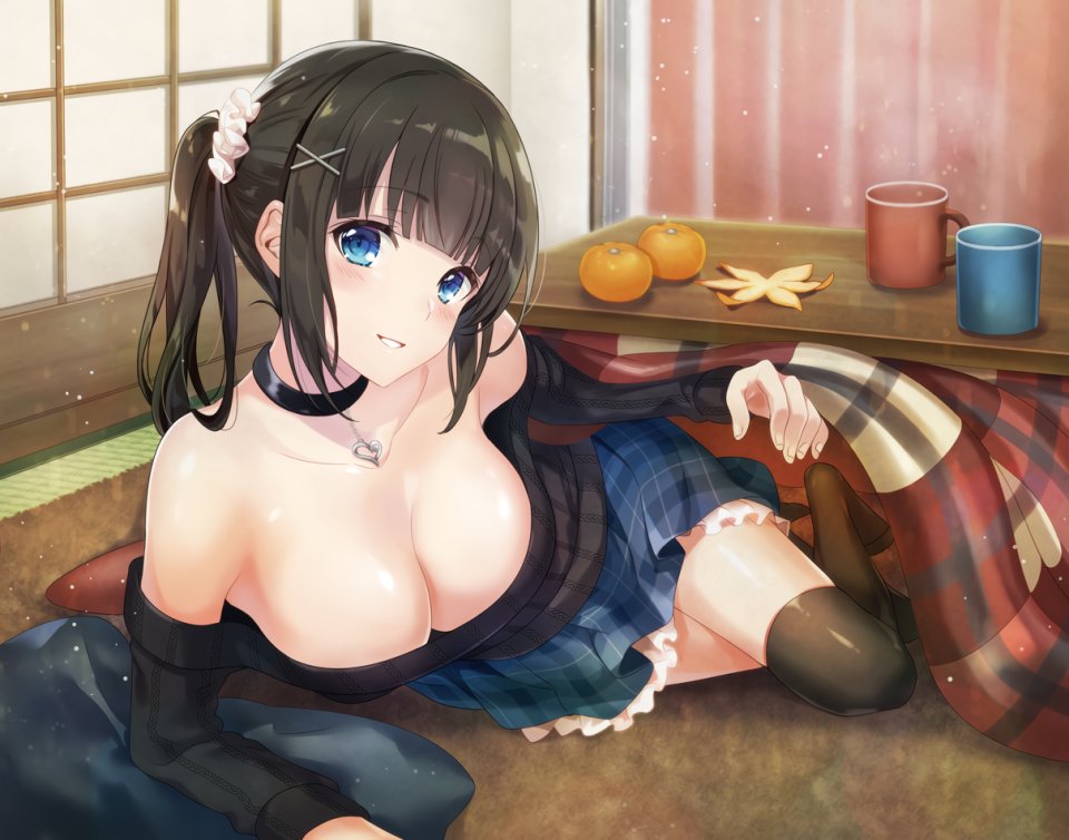 阿月唯 原创 黑发 碧眼 胸部 项圈 Cleavage 马尾辫