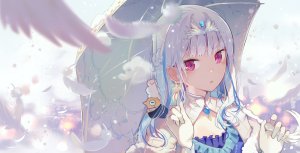 稲守竜砂,lize_helesta,Nijisanji,羽毛,雨伞