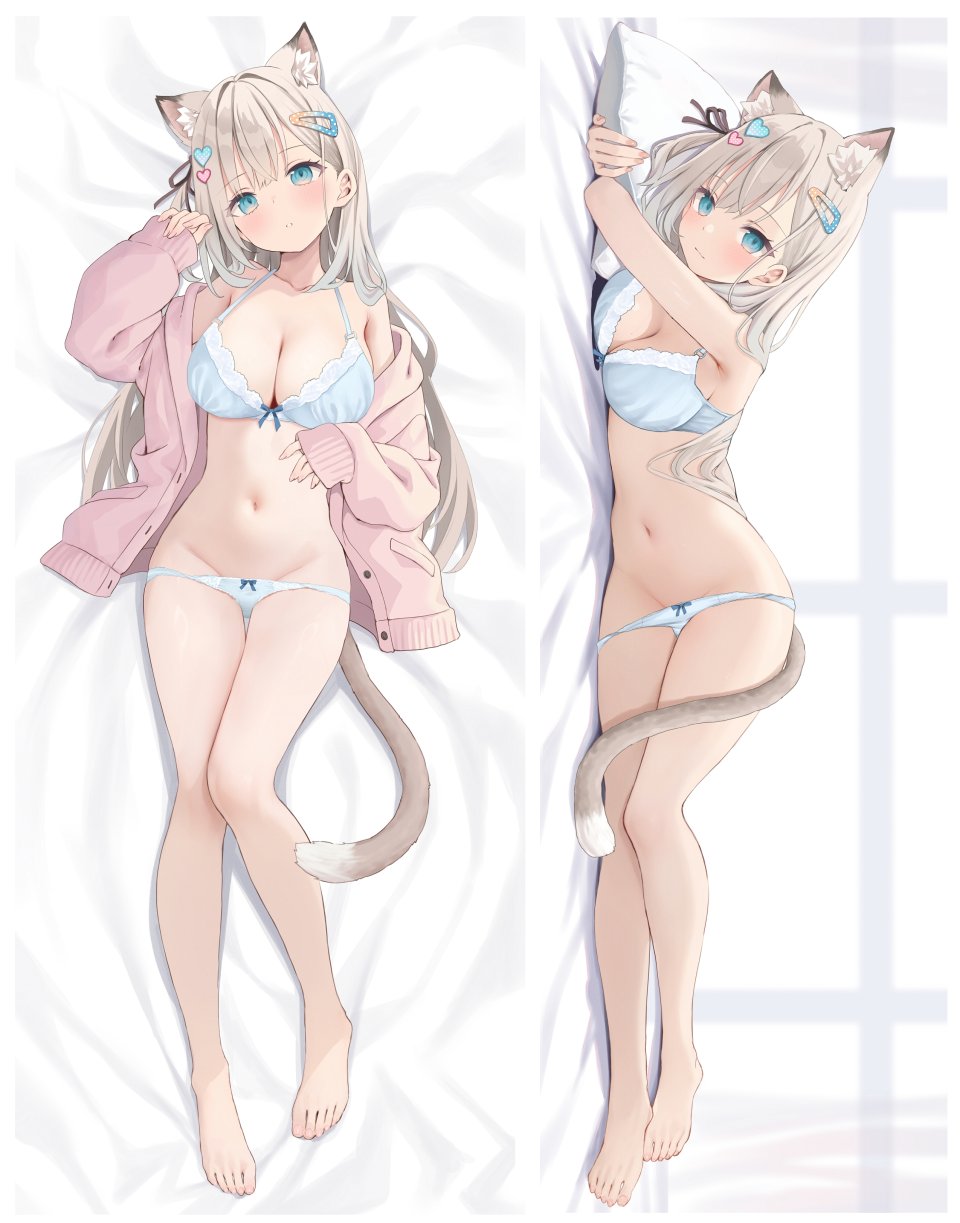 Akino_Ell 兽耳 Bra 抱枕 猫耳 胖次 Panty_Pull 针织衫