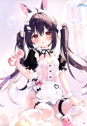 うめこまち,兽耳,兔耳,兔女郎,garter,萝莉,女仆,No-Bra,裤袜,看穿,湿身