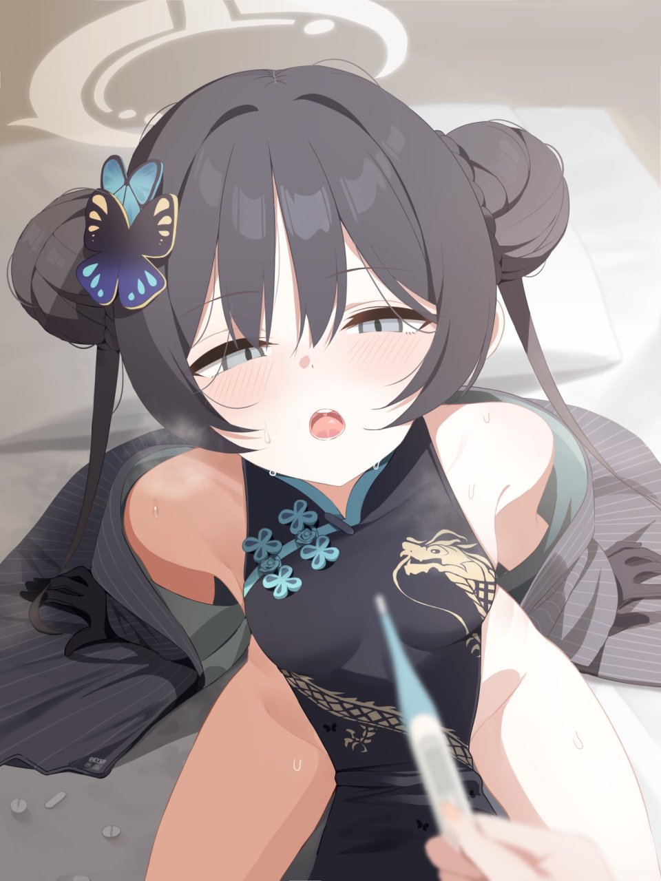 竜華キサキ 蔚蓝档案 デユイ 黑发 Breasts 汉服 双团子头 连衣裙