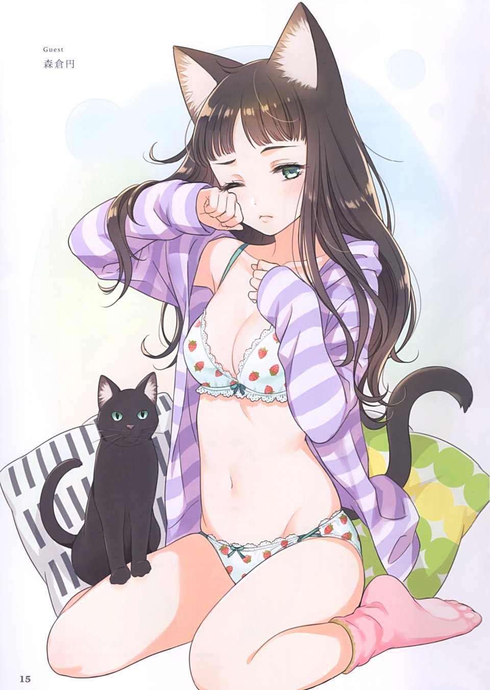 森倉円 兽耳 Bra Cleavage 猫 猫耳 胖次