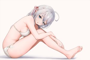 アリサ・ミハイロヴナ・九条,tokidoki_bosotto_roshia-go_de_dereru_tonari_no_arya-san,水着,碧眼,breasts,泳装,white