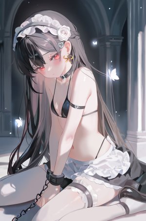 音ノ羽萌,水着,捆绑play,garter,女仆,泳装,丝袜