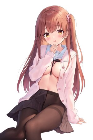 zhuan_yan_ruyan,姫野星奏,恋×シンアイ彼女,No-Bra,开衫,裤袜,制服