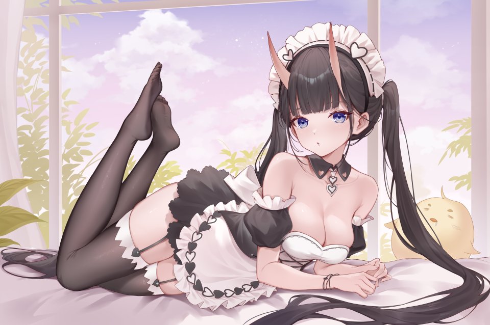 碧蓝航线 Manjuu 能代 Negi_Kome Single Highres Breasts 碧眼