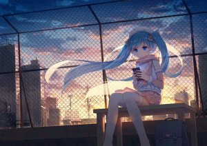 鈅鈅,初音ミク,VOCALOID,碧眼,青发,长发,双马尾