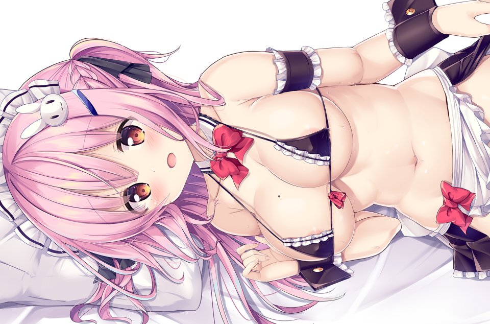 原创 Kurou 围裙 前发 露肩 Bra 三股辫 胸部