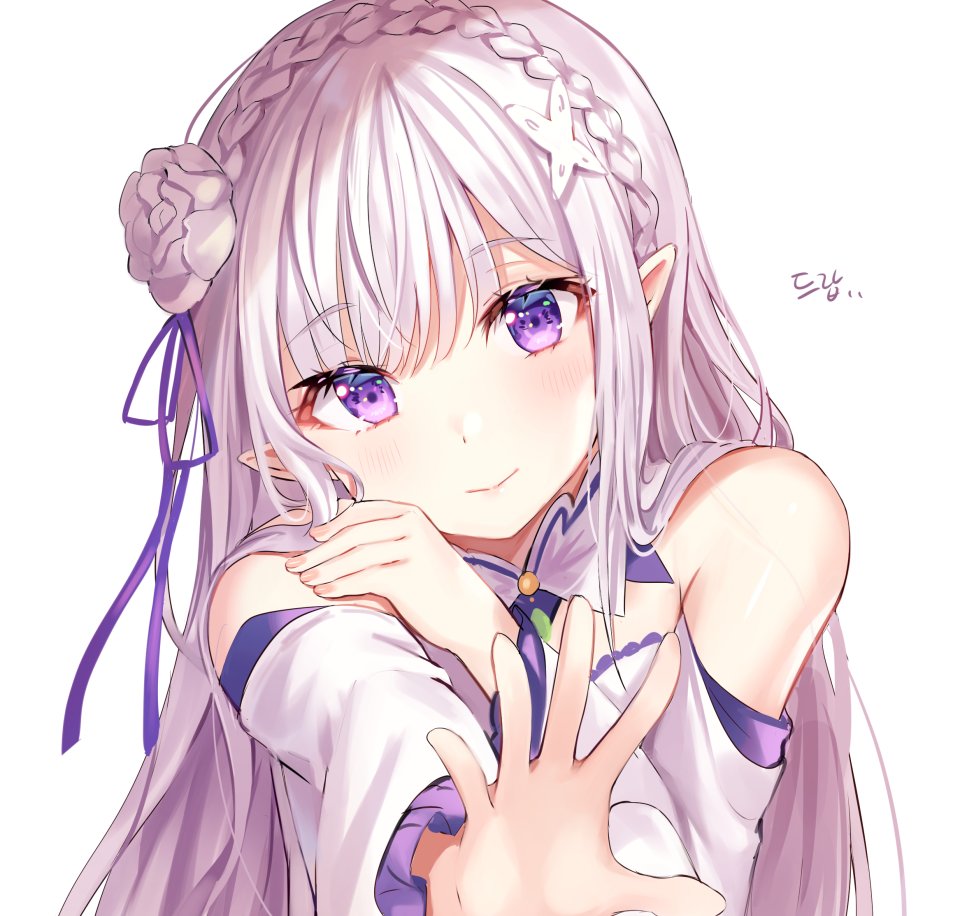 Emilia 从零开始的异世界生活 Tokkyu 前发 露肩 脸红 三股辫 胸部