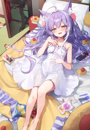 clrawing,hanako_nana,tenko_shibuki,StelLive,兽耳,garter,异色瞳,妖狐,lingerie,萝莉,掀裙,丝袜