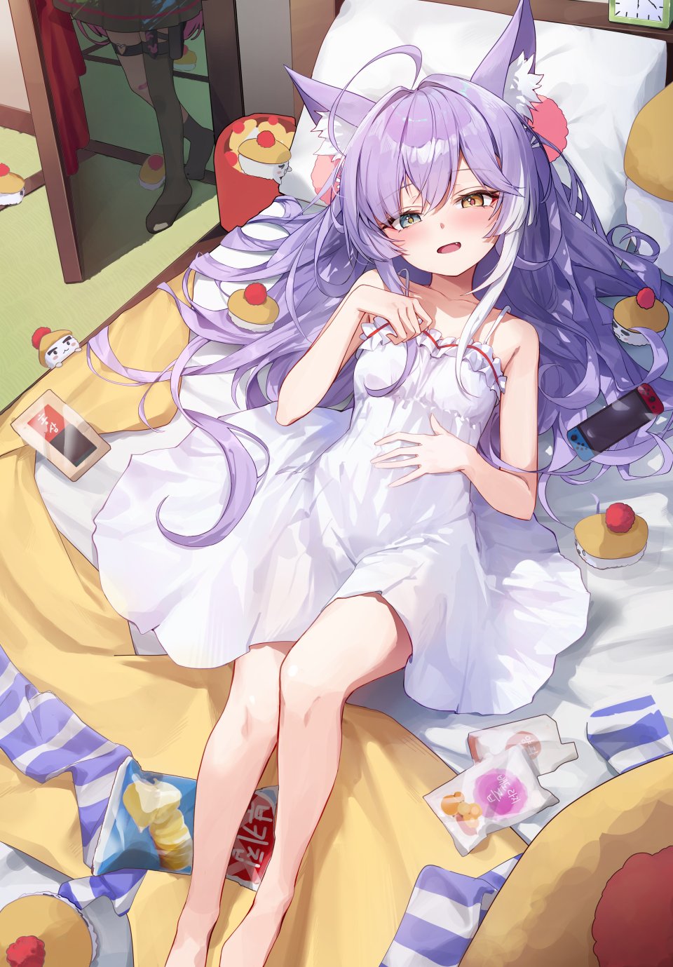 Clrawing Hanako_Nana Tenko_Shibuki StelLive 兽耳 Garter 异色瞳 妖狐