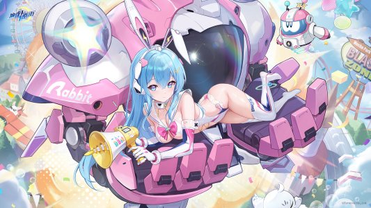 reizei_emeko,riichi_city,兽耳,碧眼,青发,breasts,cleavage,長手袋,手套,holding,长发,视线正对,横臥,紫发,single,丝袜,白丝