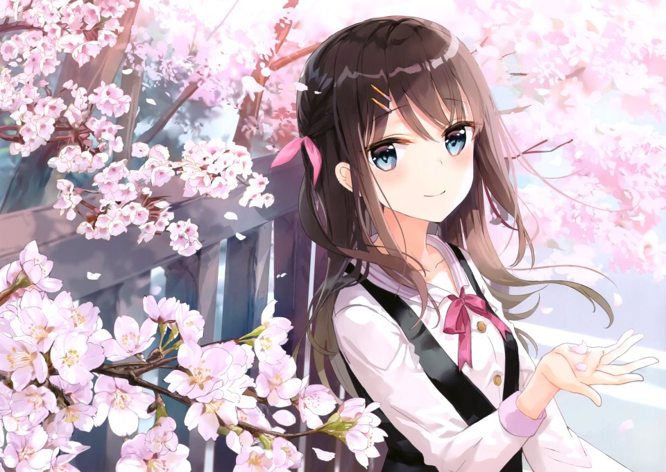 Kyouya_Kakehi 原创 碧眼 茶发 樱花 长发 花瓣 衬衫