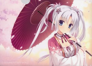 小舞一,朝武芳乃,Yuzusoft,千恋万花,巫女,Yuzu-Soft,雨伞