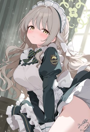 ほにゃら,樱井美代,蔚蓝档案,光晕,女仆,nopan,掀裙,露点